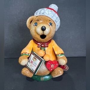 Hubris Volkskunst Original Christmas Teddy Incense Smoker
